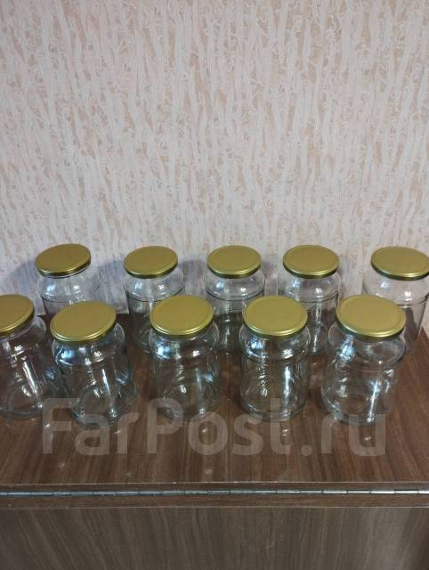 Банки стеклянные 0.95 л. с винтовыми крышками. Новые, новый, в наличии ...