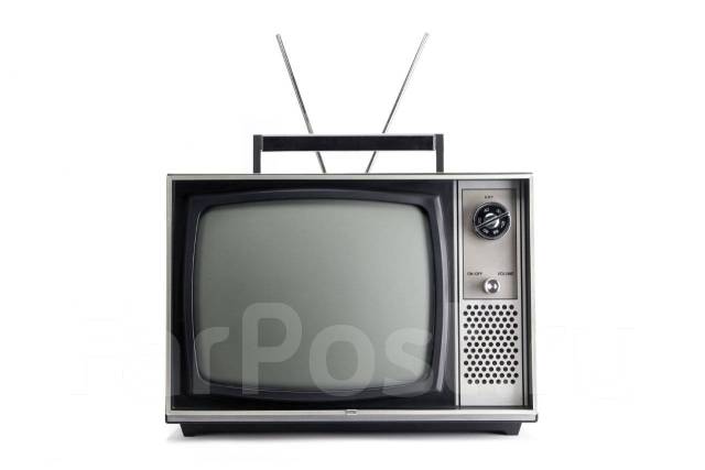 винтажный телевизор с черно-белым изображением