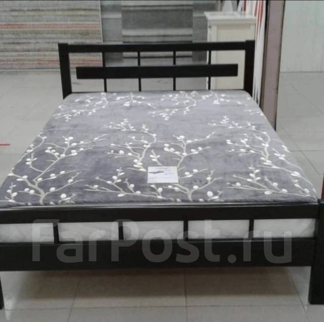 Кровать двуспальная Сакура 140*200, массив дерева, тёмное дерево, новый ...