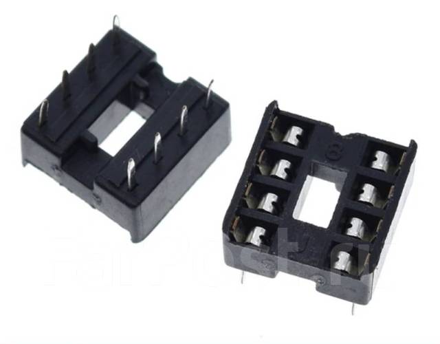 DIP панелька (разъем) для микросхем 8 Pin (2x4).10 штук, новый, в ...