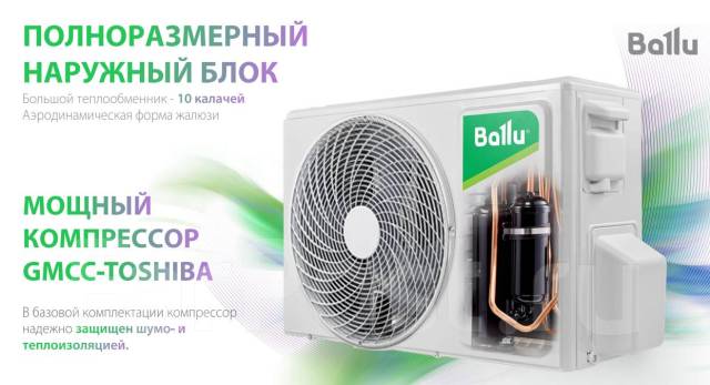 Кондиционер инверторный Ballu BSVI-07HN8 (25кв. м), 25 м², новый, в ...
