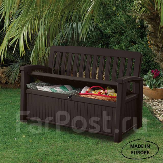 Скамья - сундук Хадсон (Hudson storage bench) л. графит от магазина KeterShop