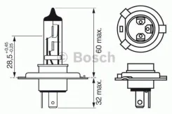 ����� H4 Xenon 12V 60/55W 12V P43T Bosch 1987302045 1987302045 ����