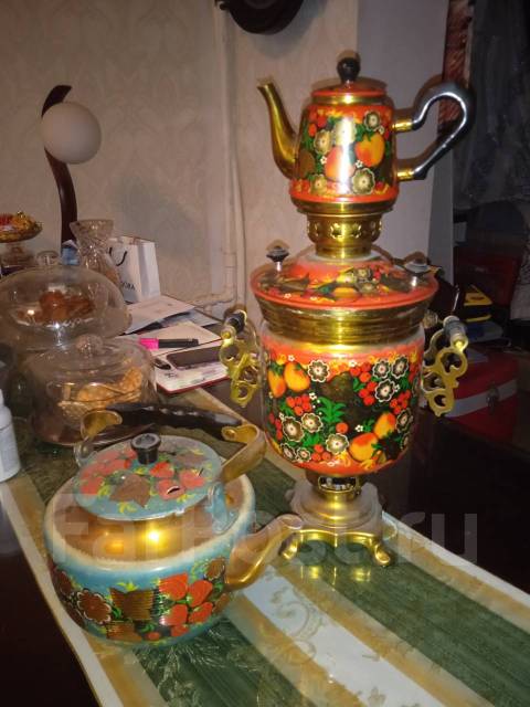 Расписной самовар, б/у, в наличии. Цена: 1 300₽ во Владивостоке