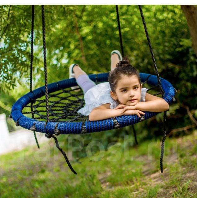 Качели гнездо-паутинка 100см Синий, новый, в наличии. Цена: 8 990₽ во ...