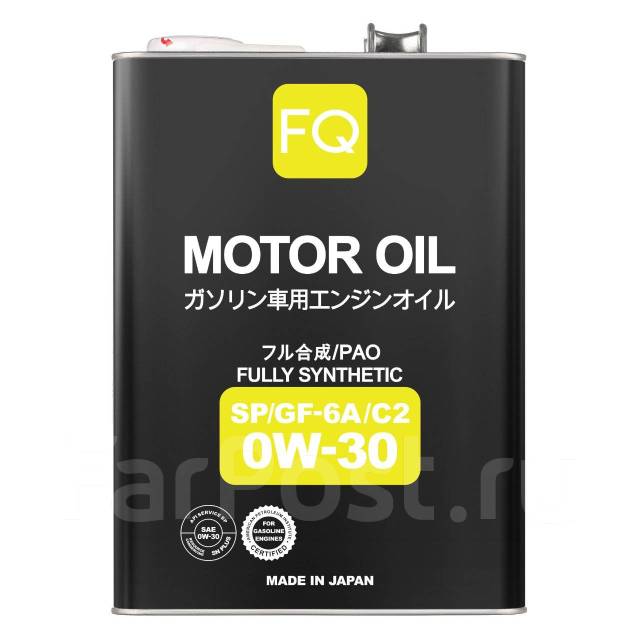 Масло моторное FQ Fully Synthetic(PAO) SP/GF6A/С2 0W-30, 4л. Япония, FQ ...