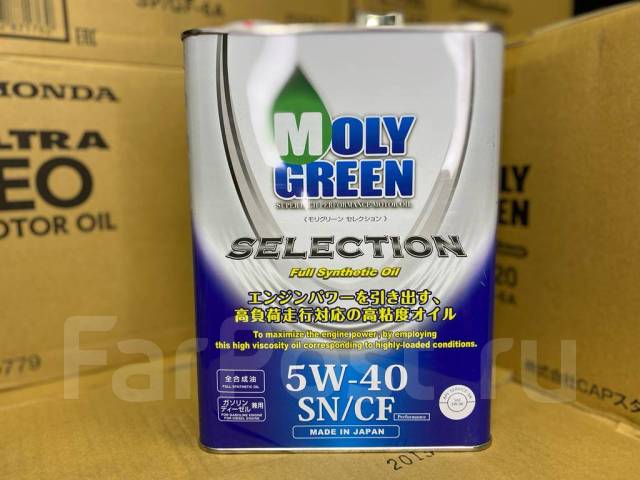 Моторное масло MolyGreen Selection SN/CF 5W40 4л, синтетическое, 4,00 л ...