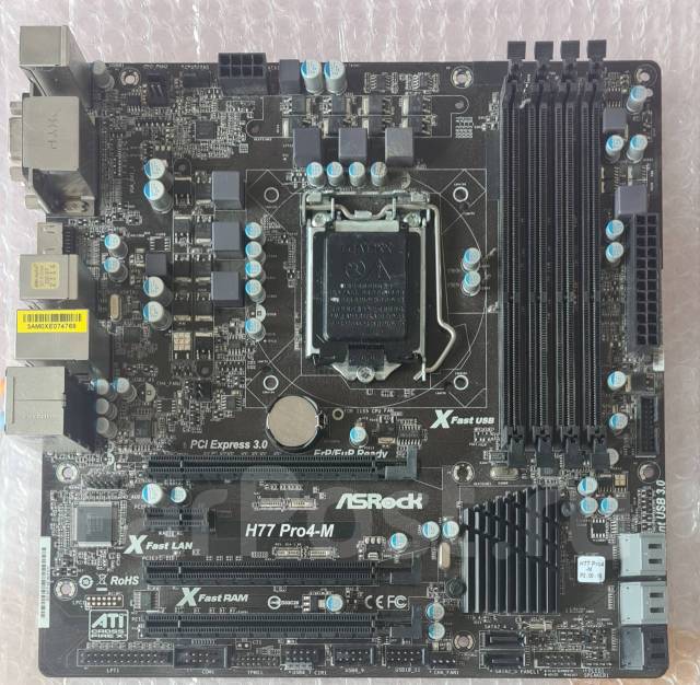 Asrock H77 Pro4-M, б/у, в наличии. Цена: 4 200₽ во Владивостоке