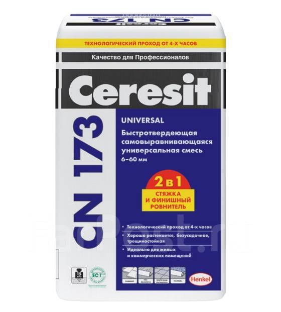 Церезит CN 173 самовыравн. наливной пол 20 кг (от 6 до 60мм, 15Мпа), в ...