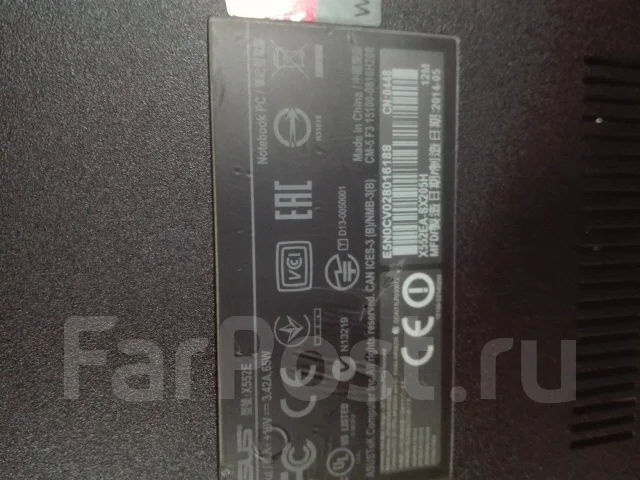 Asus X552EA. 15.6", 1,3����, ��� 4 ��, ���� 500���, WiFi: 1, Bluetooth: 1, ����������� �� 3��. ����