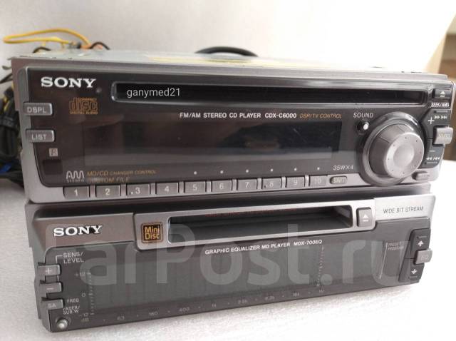 Sony CDX-C6000 Sony MDX-700EQ, 2 DIN — 178x100 мм, б/у, в наличии