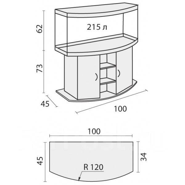 Чертеж тумбы под аквариум