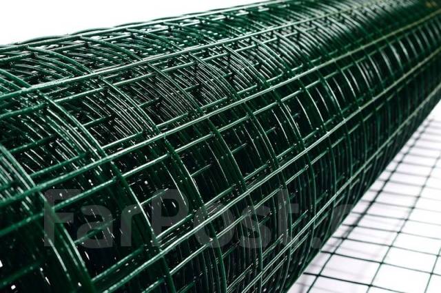 Сетка для забора сварная с покрытием ПВХ зеленая 1,5х15м ячейка 50х50 ...