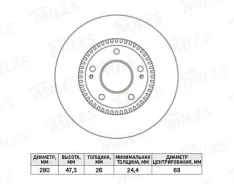 ���� ��������� �������� Tucson / Sportage / Ceed / Soul / Cerato / Venga Sangsin Brake SD1074 ����