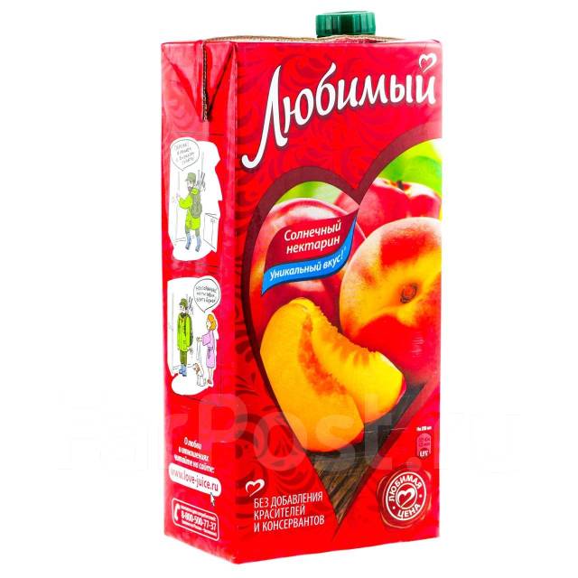 Сок Любимый нектарин 1л ПЭТ 1/12, в наличии. Цена: 85₽ во Владивостоке