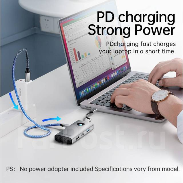 Док-станция Orico Type-C 6-в-1 для ноутбука и смартфона, новый, в ...