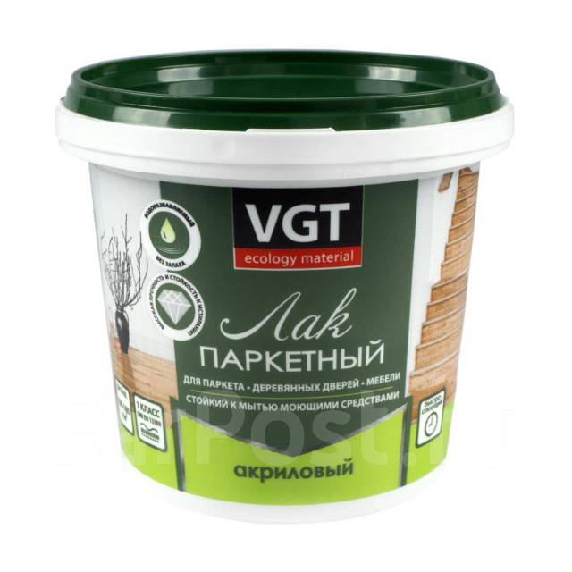 Лак акриловый паркетный Матовый 0,9кг ВГТ, в наличии. Цена: 740₽ во ...