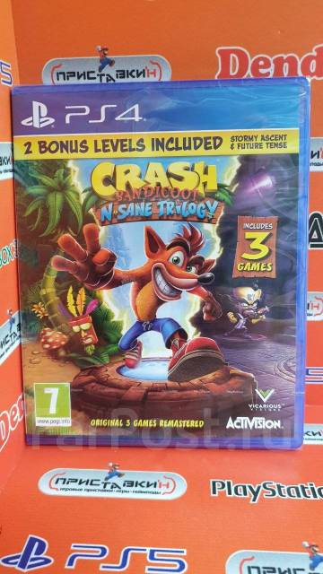 Игра Crash Bandicoot Nsane Trilogy Ps4 англ вер Приставкин диск Sony Playstation 4 в