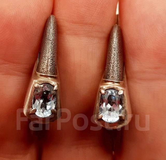 Серебряные серьги с топазом, для женщин, б/у, в наличии. Цена: 2 500 ...