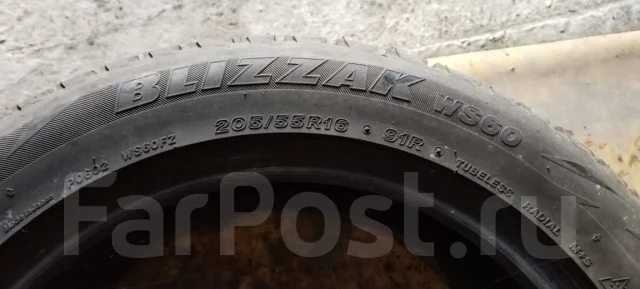 Bridgestone Blizzak WS-60, 205/55R16, 16", 1 шт, в наличии, 205 мм, 55 ...