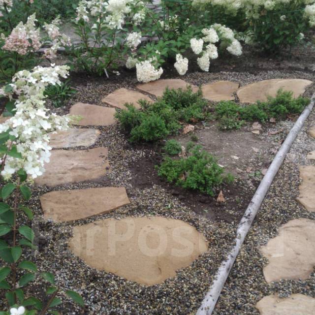 Укладка плитняка. дорожки, лестницы, стеночки во Владивостоке