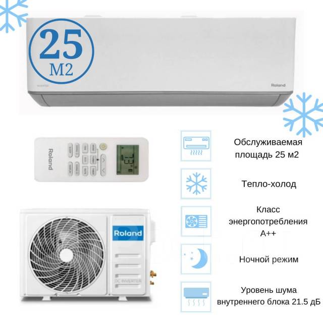 Кондиционер Roland Wizard (холод/тепло 2,7/2,9кВт, 1/4-3/8, WZ09HSS ...