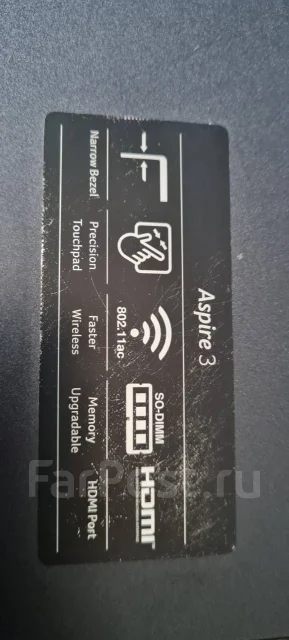 Acer Aspire 3 A315-23. 15.6", 2,3����, ��� 8 ��, ���� 256���, WiFi: 1, Bluetooth: 1, ����������� �� 7��. ����