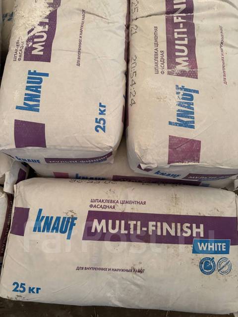 Шпаклевка цементная фасадная Knauf Multi-Finish white (белая) 25кг, в ...