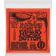 ������ ��� 8 �������� ����������� ERNIE BALL 2624 Nickel Wound Slinky Skinny Top Heavy Bottom 9-80 - ����