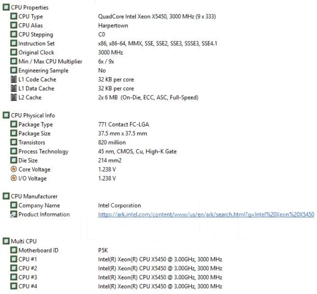 Intel Xeon X5450 ����
