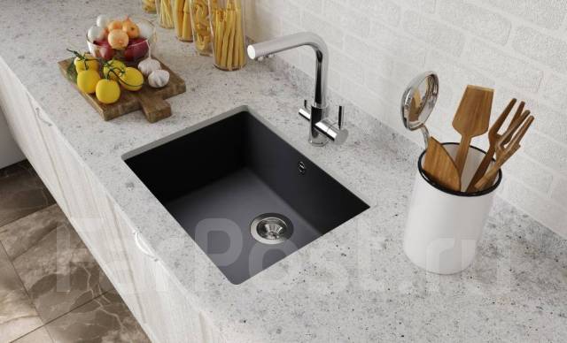 Кухонная мойка нижний монтаж, монтаж под столешницу антрацит, в наличии ...