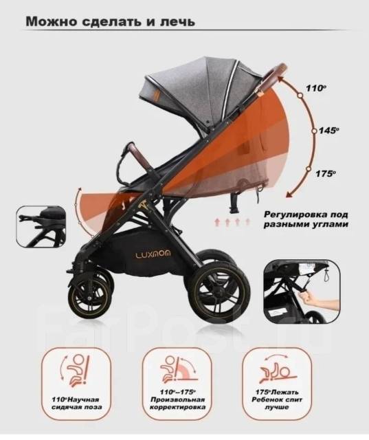 Коляска прогулочная luxmom 609, б/у, в наличии. Цена: 6 000₽ во ...