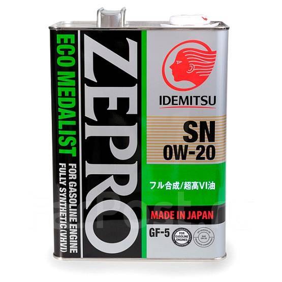 Масло моторное Idemitsu Zepro Eco Medalist 0W20, синтетическое, 4,00 л ...