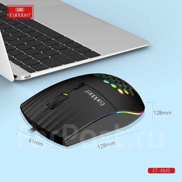 Игровая мышка Earldom KM5 с цветной подсветкой с разъемом Type-C, новый ...