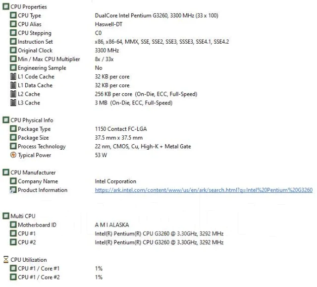 Intel Pentium G3260 ����