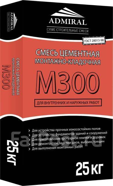 Цементно-песчаная смесь М300 25 кг Адмирал, в наличии. Цена: 364₽ во ...