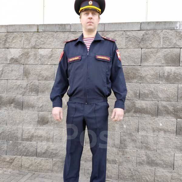 Костюм росгвардия офисный тёмно синий ткань габардин, 48, 50, 52, 1,0 ...