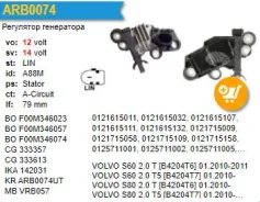 ��������� ���������� FORD Transit, Volvo ARB0074UT ARB0074UT ����