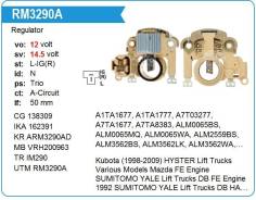 ��������� ���������� Mitsubishi Galant 2.4L 1994 -, Kubota 12V UTM RM3290A ����