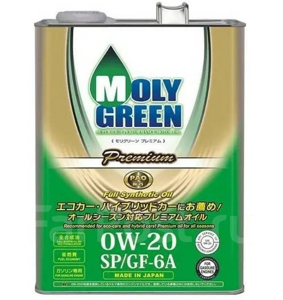 Масло моторное MOLY Green Premium 0W20 SP/GF6A 4 л Japan + фильтр