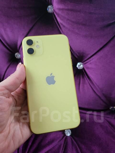 Продам айфон 11 256гб, Apple iPhone 11, 6.10", моноблок, желтый, б/у, в ...