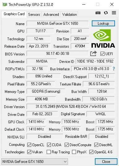 GeForce GTX 1650 ����