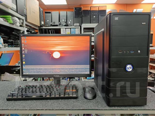 Компьютер для дома и офиса! G1820, 4Гига, SSD! +монитор 24"Гарантия ...