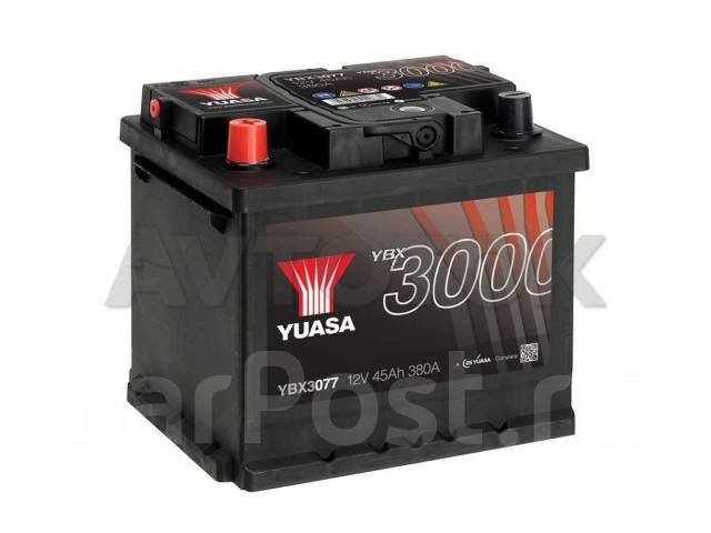 Аккумулятор GS Yuasa YBX 3077 45 a/ч 380a (207x175x190) (2020), 45 А.ч ...