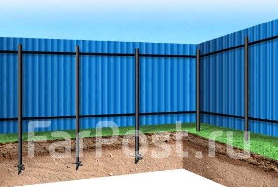 Устройство забора свайно-винтового 1500р. Ипотека в Тавричанке