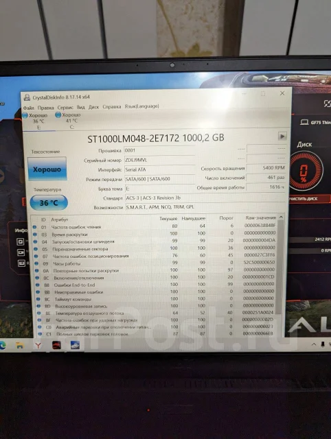 MSI GF75 Thin. 17", 2,4����, ��� 8 ��, ���� 1 000���, WiFi: 1, Bluetooth: 1 ����