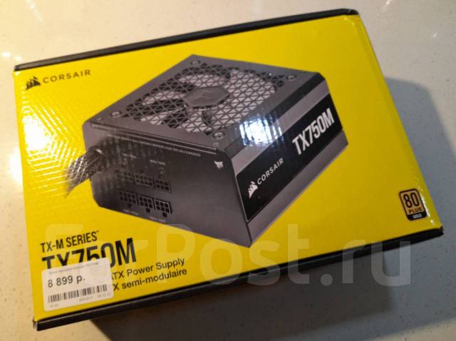 Блок питания Corsair TX750M, б/у, в наличии. Цена: 8 000₽ во Владивостоке
