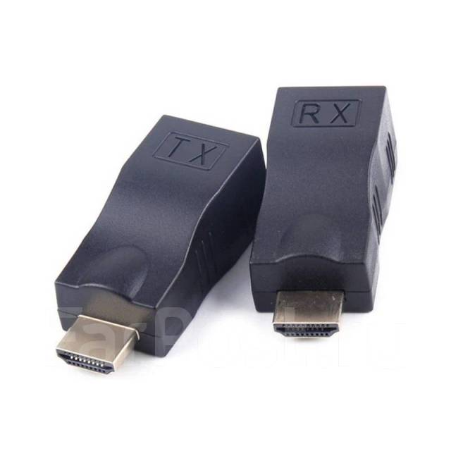 Удлинитель (адаптер) HDMI сигнала по витой паре (RJ45) до 30 м Black .