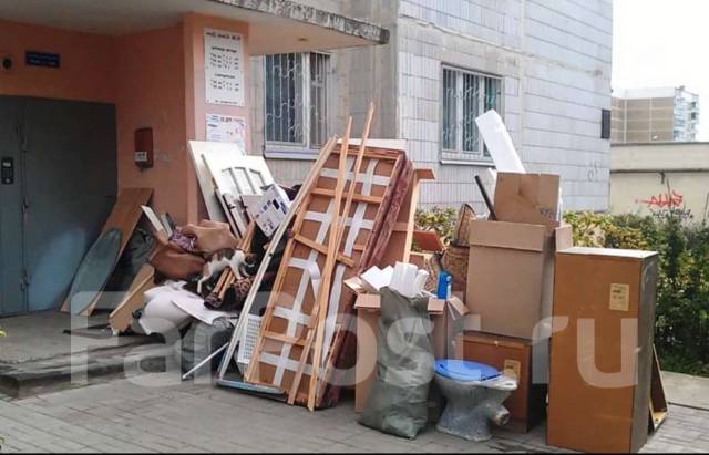 Вывоз строительного домашнего и дачного мусора, хлама грузчики, фургон ...