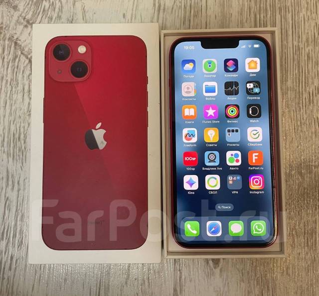 iPhone 13, 256gb, Red, 6.10", моноблок, красный, б/у, в наличии. Цена ...